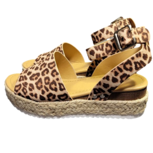 SODA WOMENS CHEETAH OPEN TOES S SANDLES - NEW WITH BOX